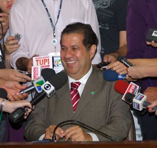 Ministro Carlos Lupi durante coletiva apos divulgaçao do caged de outubro de 2010.